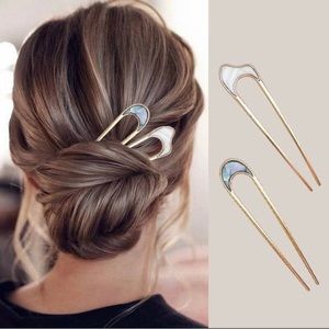 Gold Hair Sticks - elegant hair stick - French Hair stick - U shape hair pin